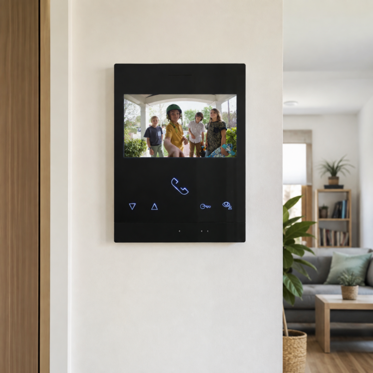 Foto del interior de una vivienda en el recibidor con interfono GOLMAR 4B XLITE G2