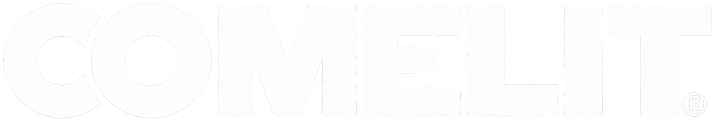 logo de COMELIT en negativo